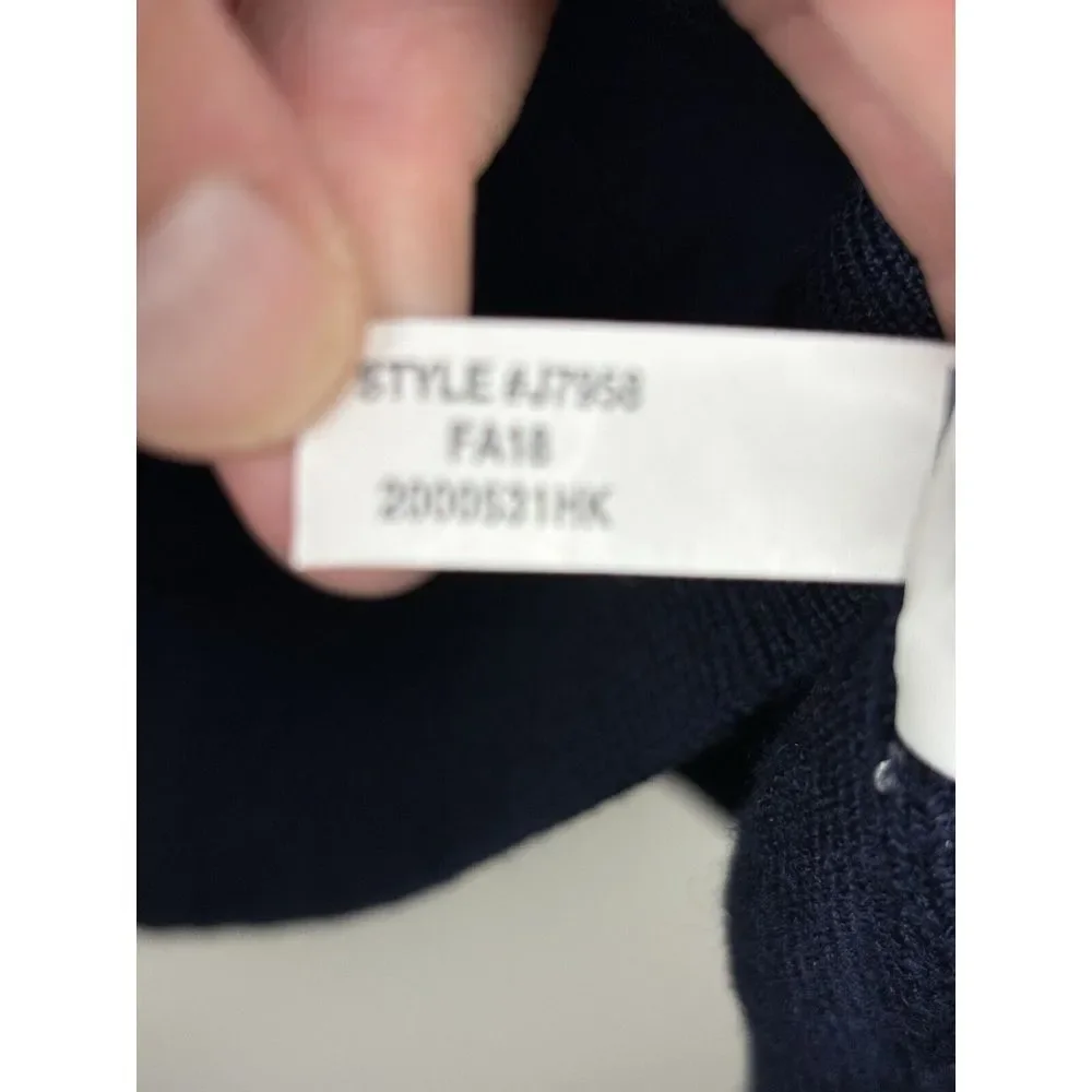 J. CREW 100% Merino Wool V-neck Sweater Blue Size‎ XLARGE